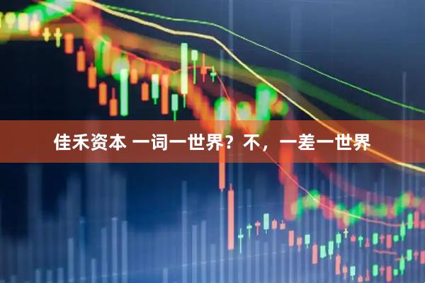 佳禾资本 一词一世界？不，一差一世界