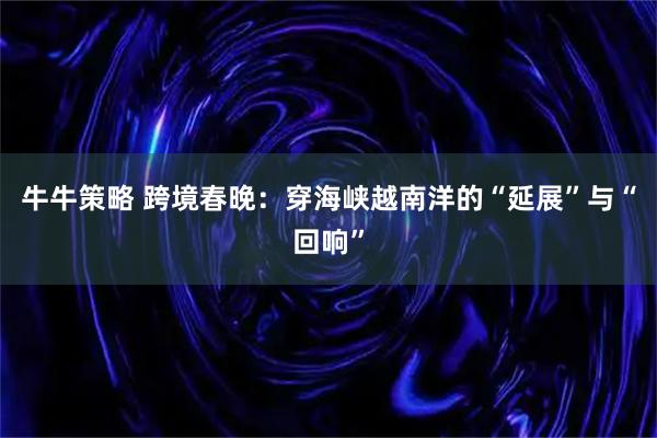 牛牛策略 跨境春晚：穿海峡越南洋的“延展”与“回响”