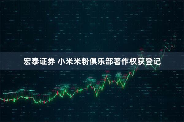 宏泰证券 小米米粉俱乐部著作权获登记