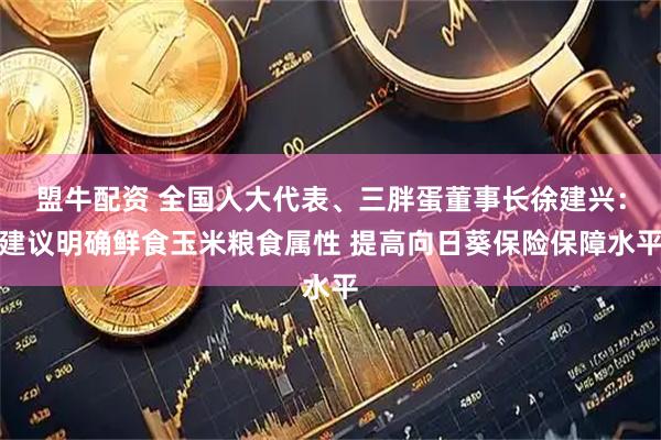 盟牛配资 全国人大代表、三胖蛋董事长徐建兴：建议明确鲜食玉米粮食属性 提高向日葵保险保障水平