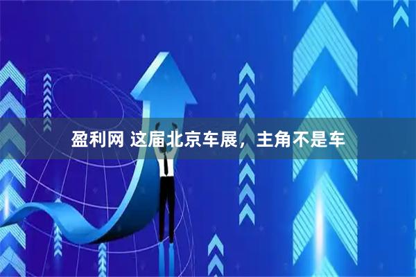 盈利网 这届北京车展，主角不是车