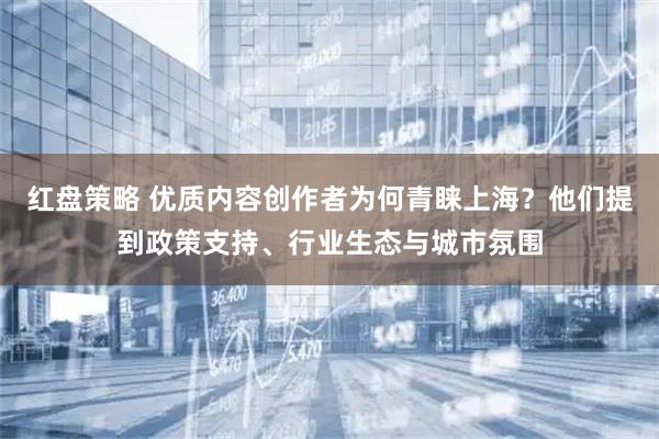 红盘策略 优质内容创作者为何青睐上海？他们提到政策支持、行业生态与城市氛围