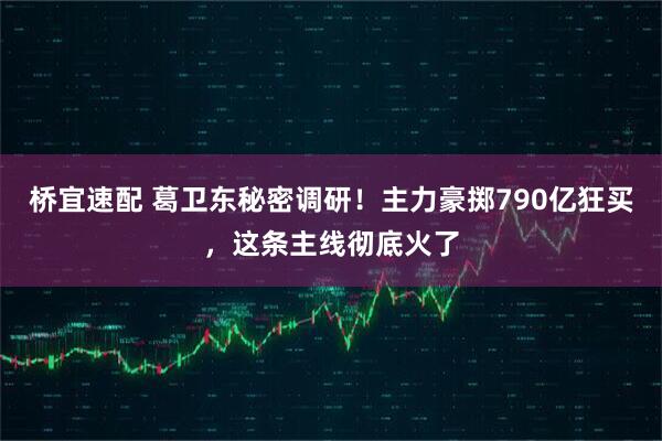 桥宜速配 葛卫东秘密调研！主力豪掷790亿狂买，这条主线彻底火了
